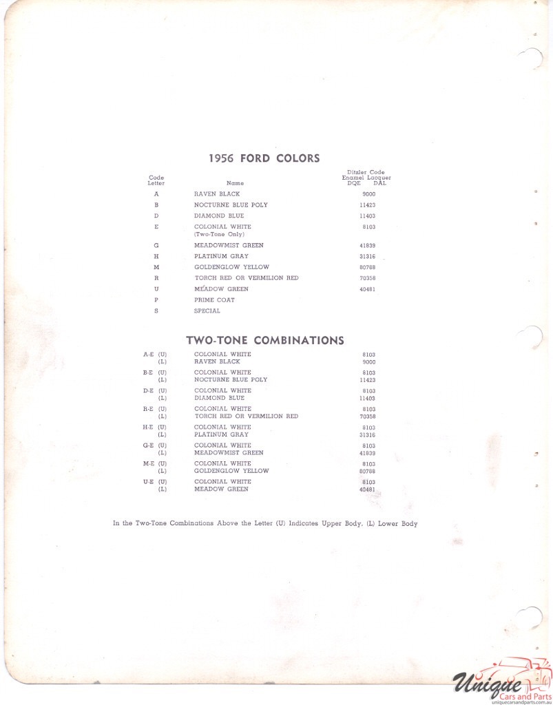 1955 Ford Paint Charts Fleet PPG 2